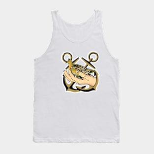 Yellow dove with anchors in the background Tank Top